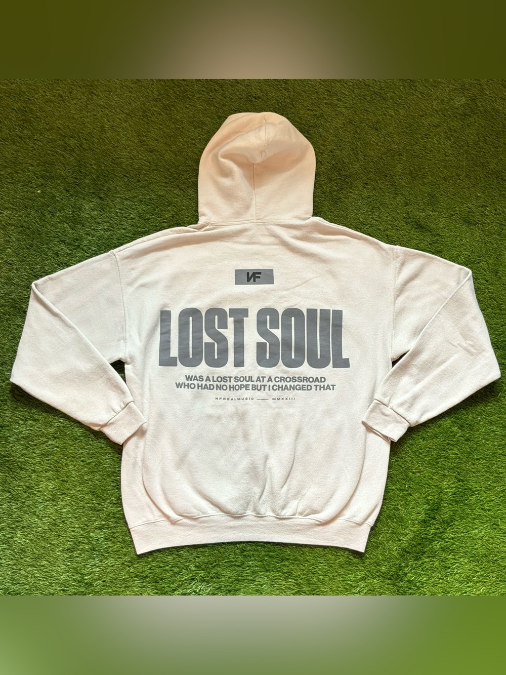 NF Real Music Lost Soul Graphic Hoodie Cream Large - Picture 2 of 2